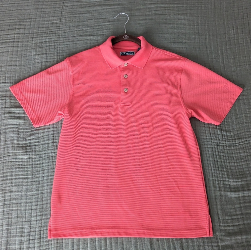 Cubavera Men's Short Sleeve Polo Shirt Salmon Pink - Small